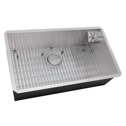 Ruvati 33" Single Bowl Kitchen Sink with Glass Rinser