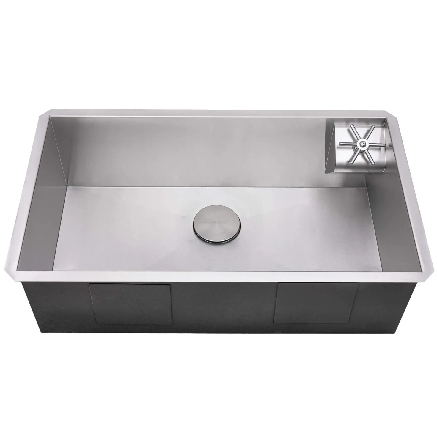 Ruvati 33" Single Bowl Kitchen Sink with Glass Rinser