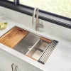 Ruvati 33" Single Bowl Workstation Sink with Small Radius Corners
