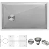 Ruvati 27" Slope Bottom Offset Drain Undermount Single Bowl Kitchen Sink Stainless Steel