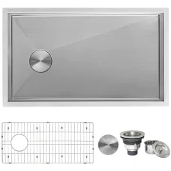 Ruvati 27" Slope Bottom Offset Drain Undermount Single Bowl Kitchen Sink Stainless Steel