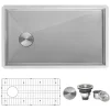 Ruvati 36" Slope Bottom Offset Drain Undermount 16 Gauge Stainless Kitchen Sink