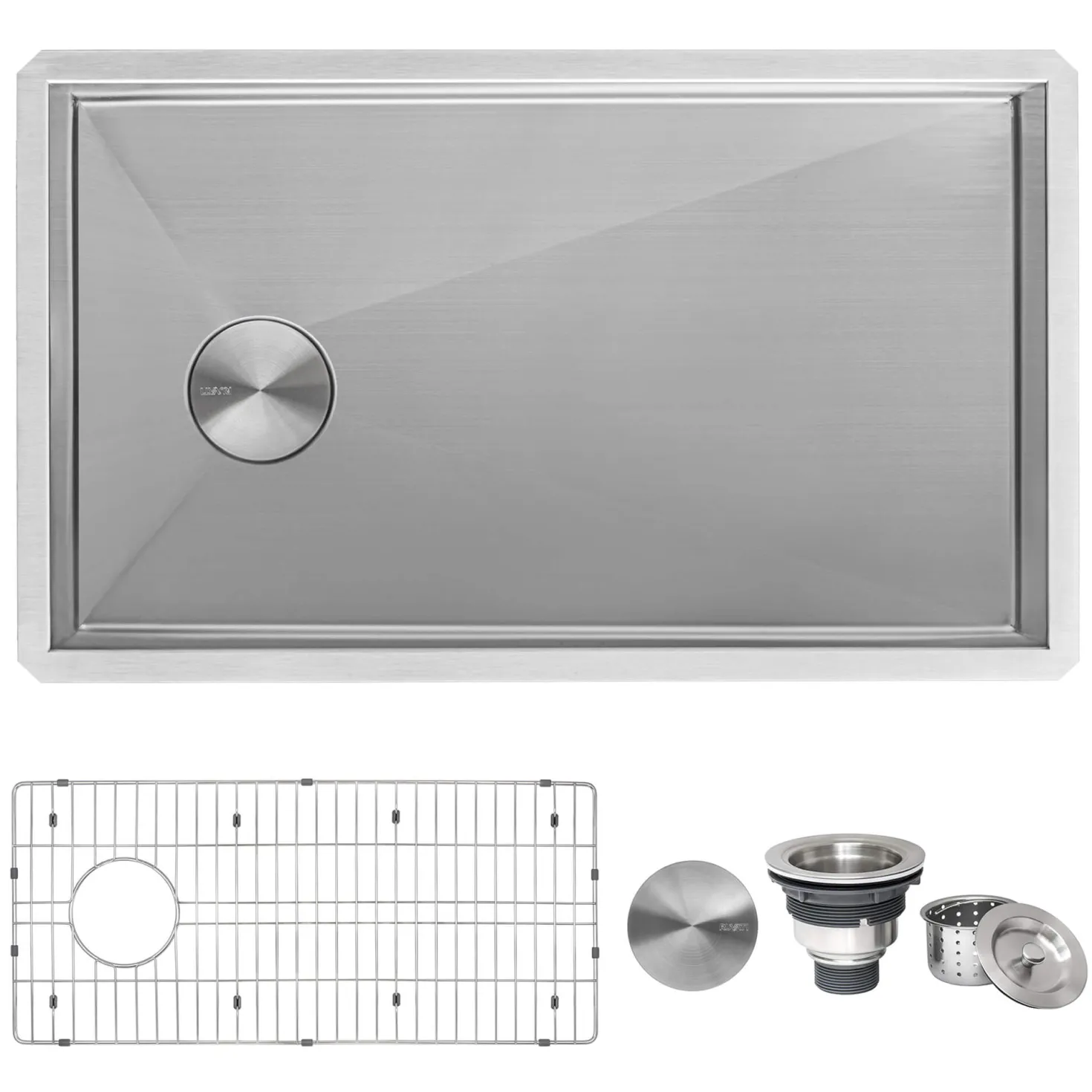 Ruvati 36" Slope Bottom Offset Drain Undermount 16 Gauge Stainless Kitchen Sink