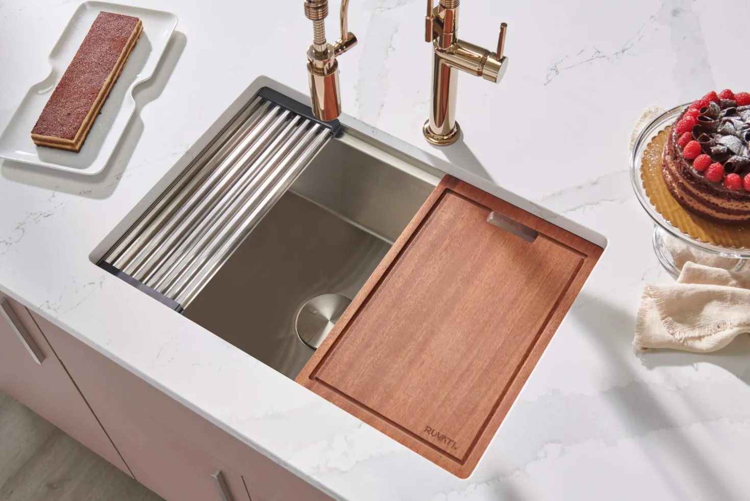 Ruvati 27" Stainless Steel Undermount Workstation Kitchen Sink