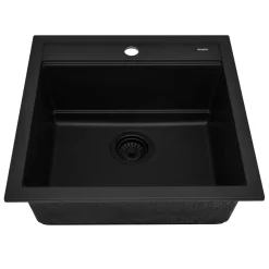 Ruvati 20" Topmount Composite Workstation Prep Sink in Black