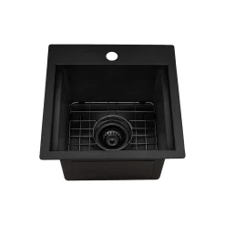 Ruvati 15" Topmount Gunmetal Stainless Steel Workstation Bar Sink