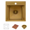 Ruvati 15" Topmount Matte Gold Stainless Steel Workstation Wet Bar Sink