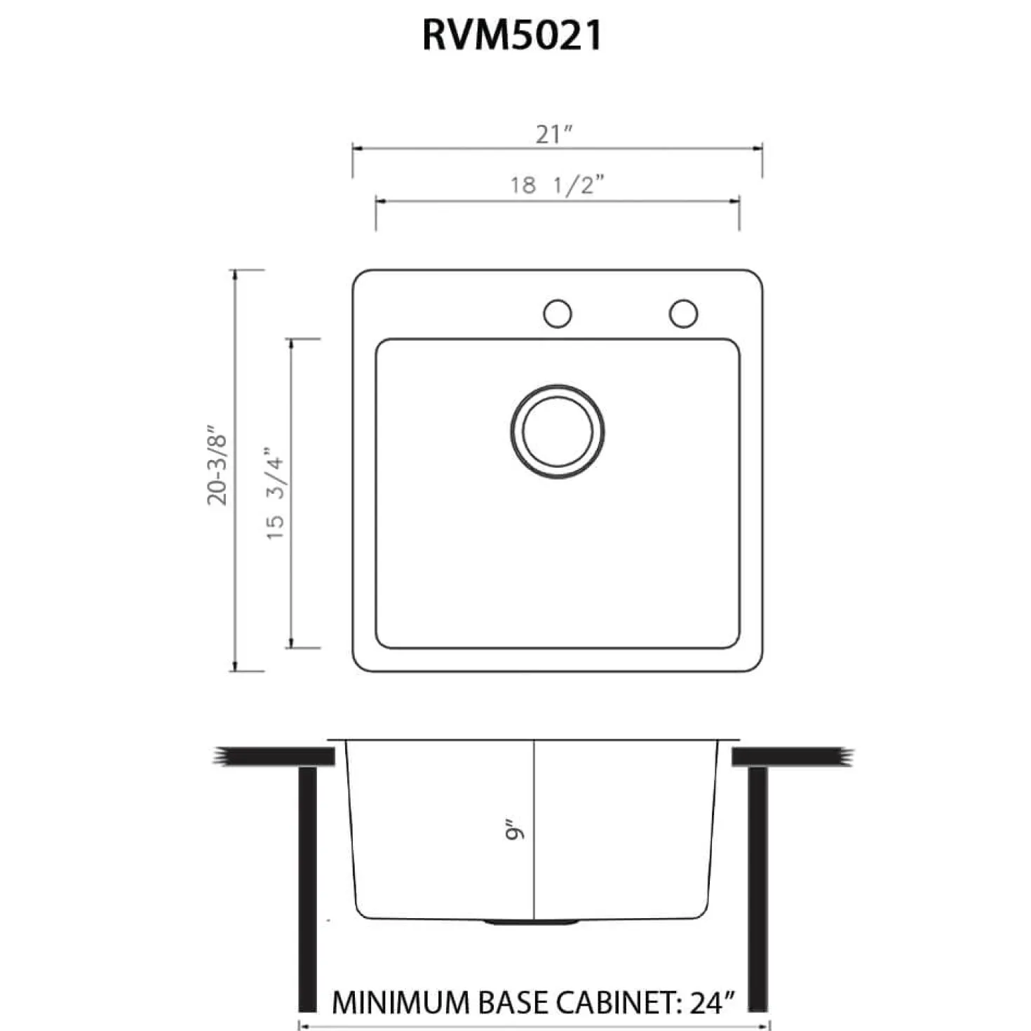 Ruvati 21" Topmount Stainless Bar Prep Kitchen Sink