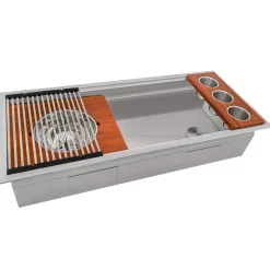 Ruvati 45" Topmount Two-Tiered Workstation Kitchen Sink