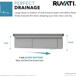 Ruvati 45" Topmount Two-Tiered Workstation Kitchen Sink