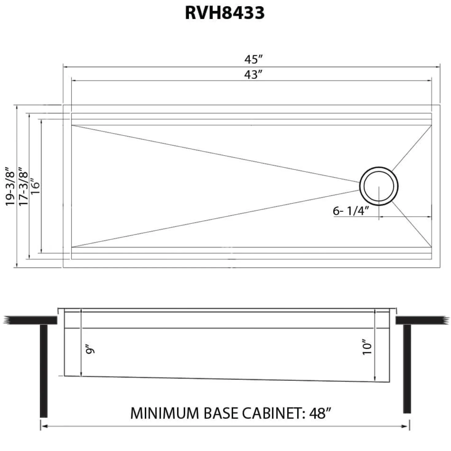 Ruvati 45" Topmount Two-Tiered Workstation Kitchen Sink
