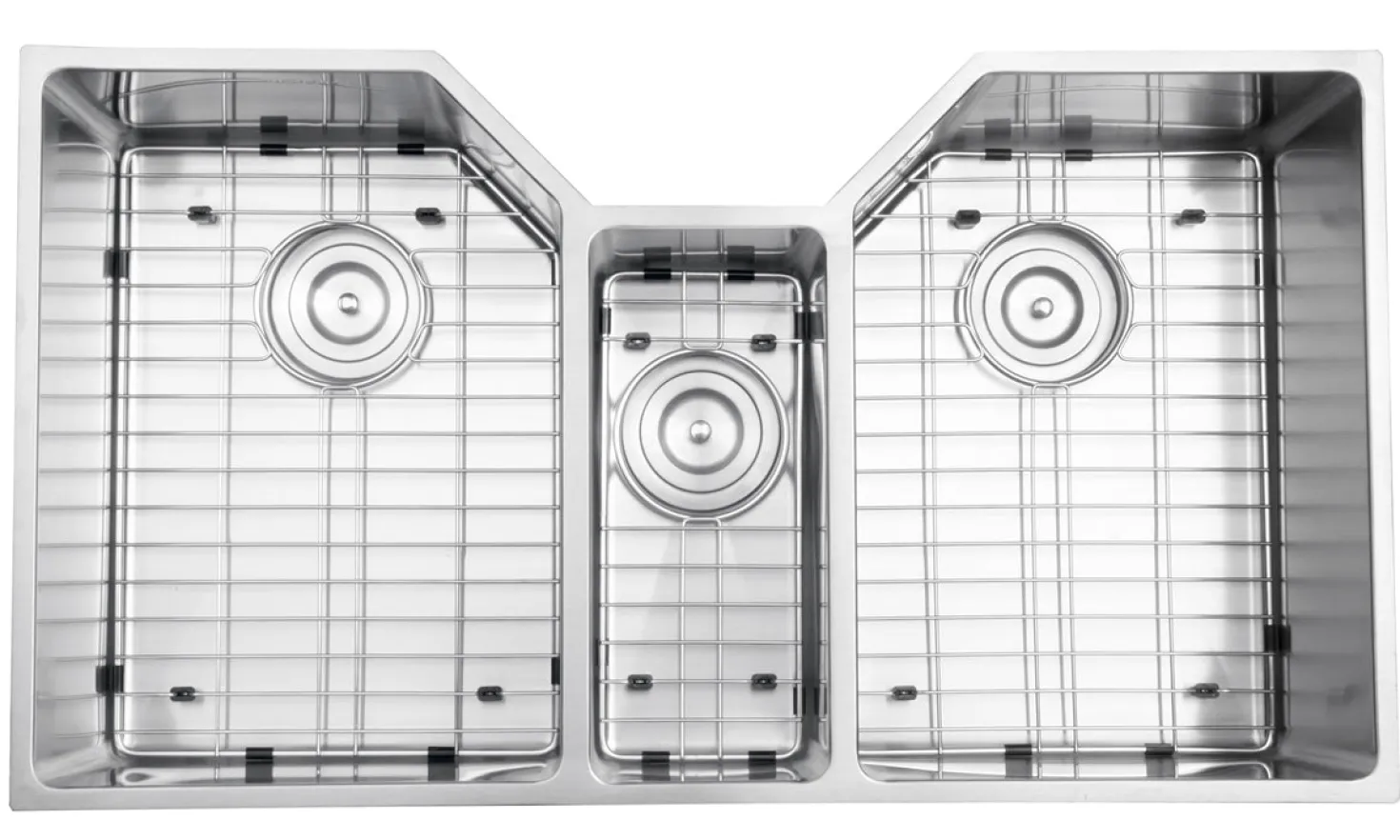 Ruvati 35" Triple Bowl Undermount 16 Gauge Stainless Steel Kitchen Sink