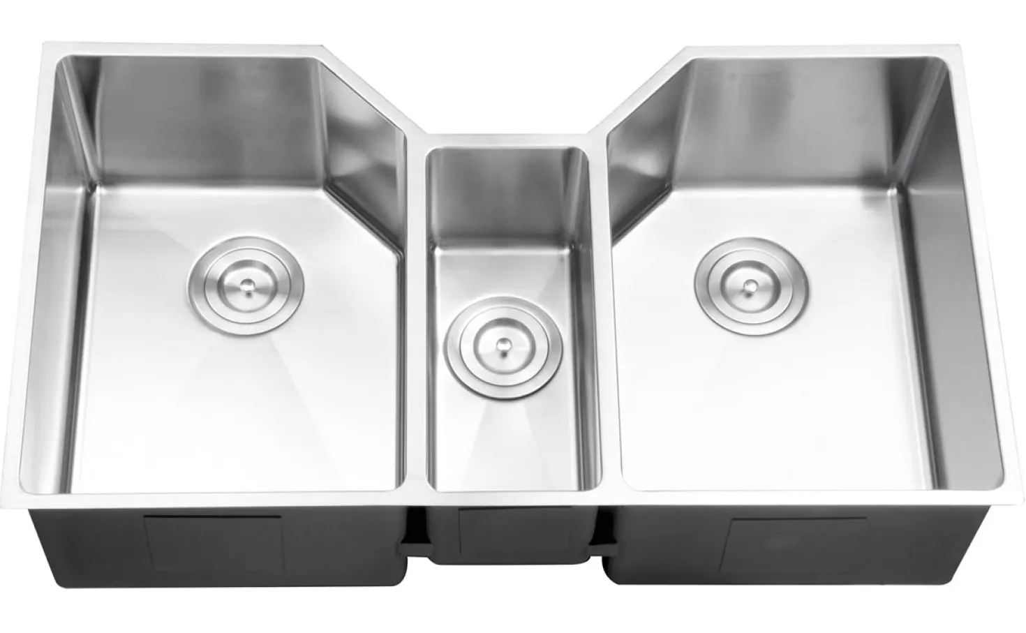 Ruvati 35" Triple Bowl Undermount 16 Gauge Stainless Steel Kitchen Sink