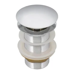 Ruvati Umbrella Style Push Pop-up Drain for Bathroom Sinks without Overflow in Chrome Finish