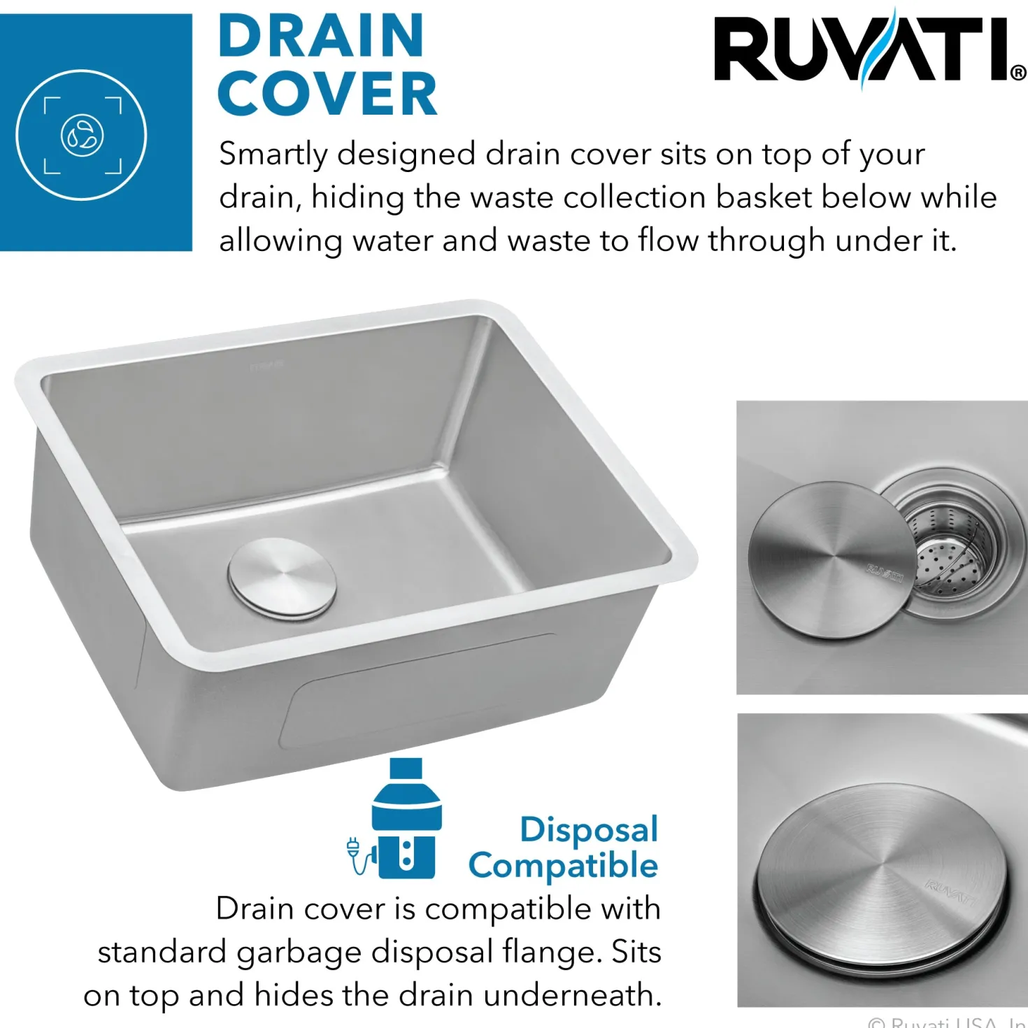 Ruvati 20" Undermount Bar Prep 16 Gauge Stainless Steel Kitchen Sink
