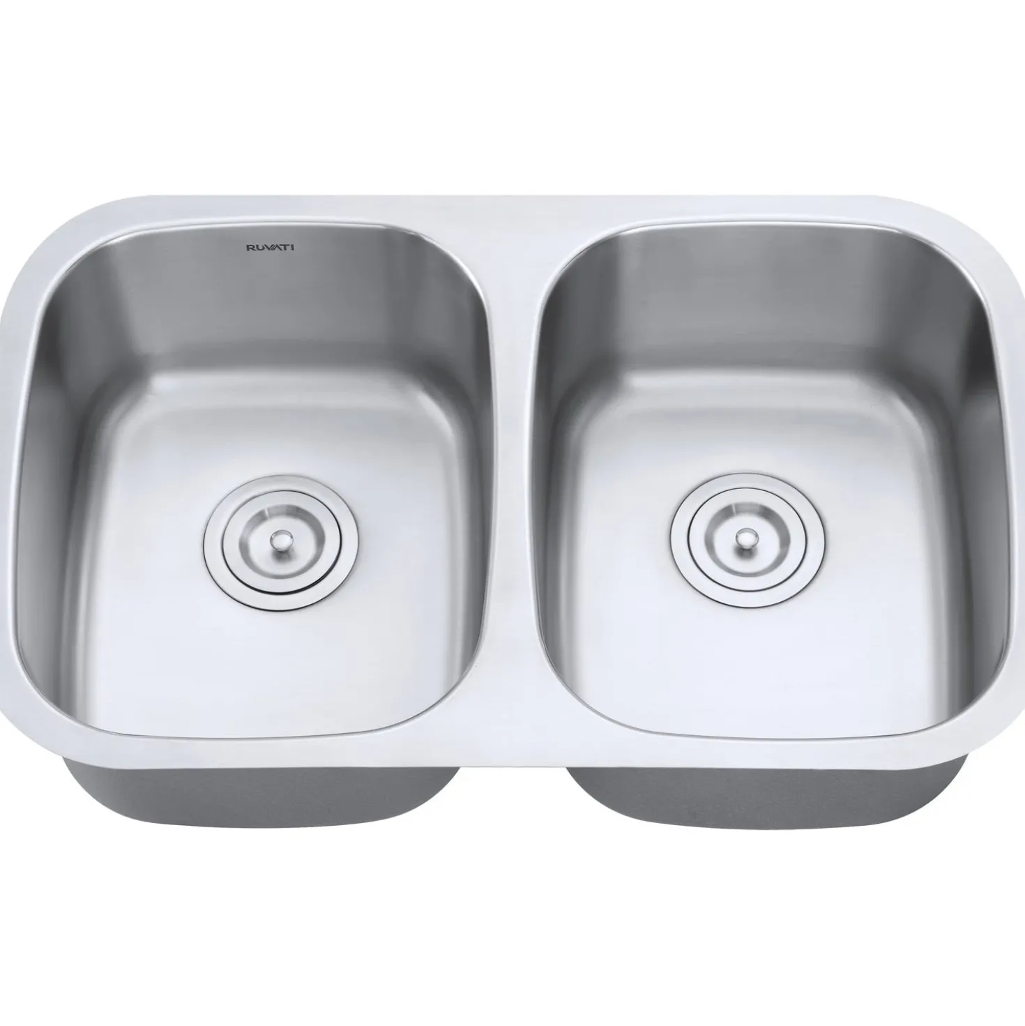 Ruvati 29" Undermount 50/50 Double Bowl 16 Gauge Stainless Steel Kitchen Sink