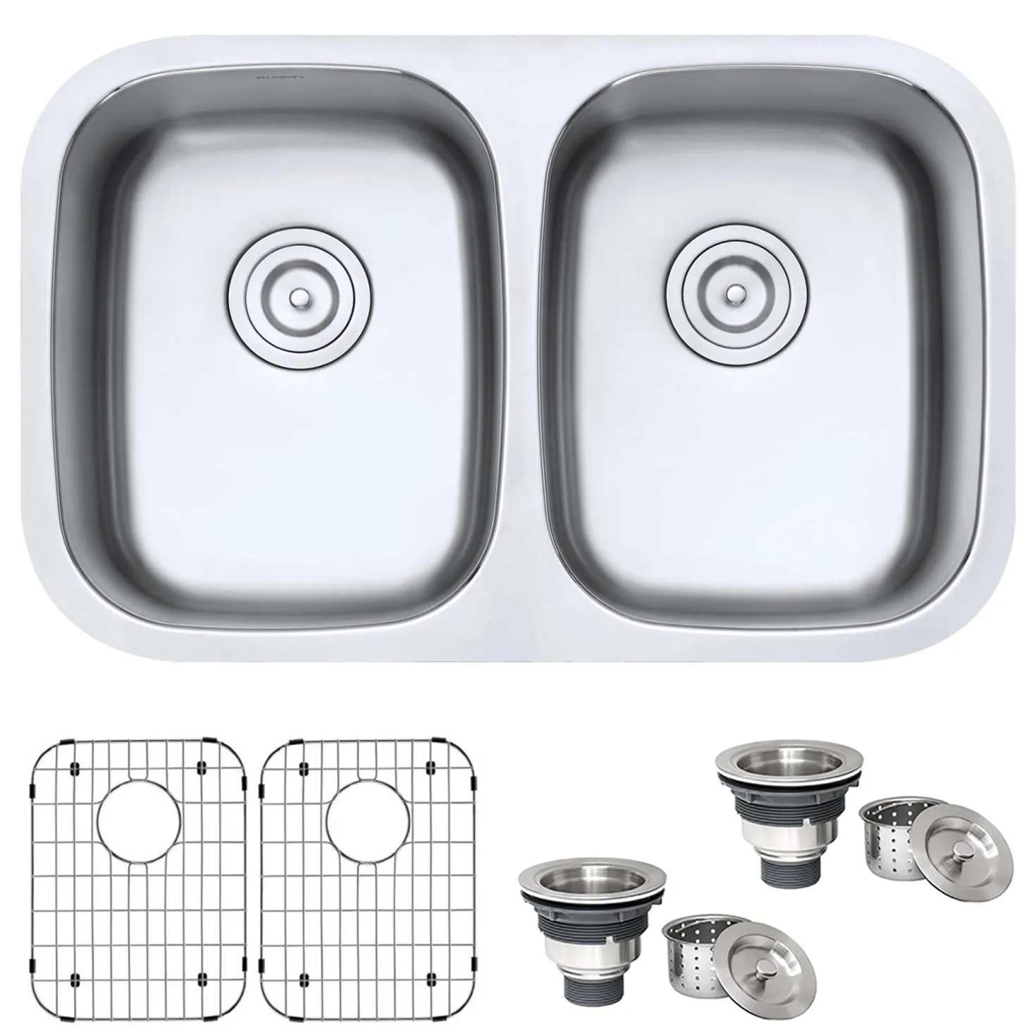 Ruvati 29" Undermount 50/50 Double Bowl 16 Gauge Stainless Steel Kitchen Sink