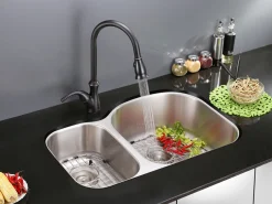 Ruvati 34" Undermount Double Bowl 16 Gauge Stainless Steel Kitchen Sink