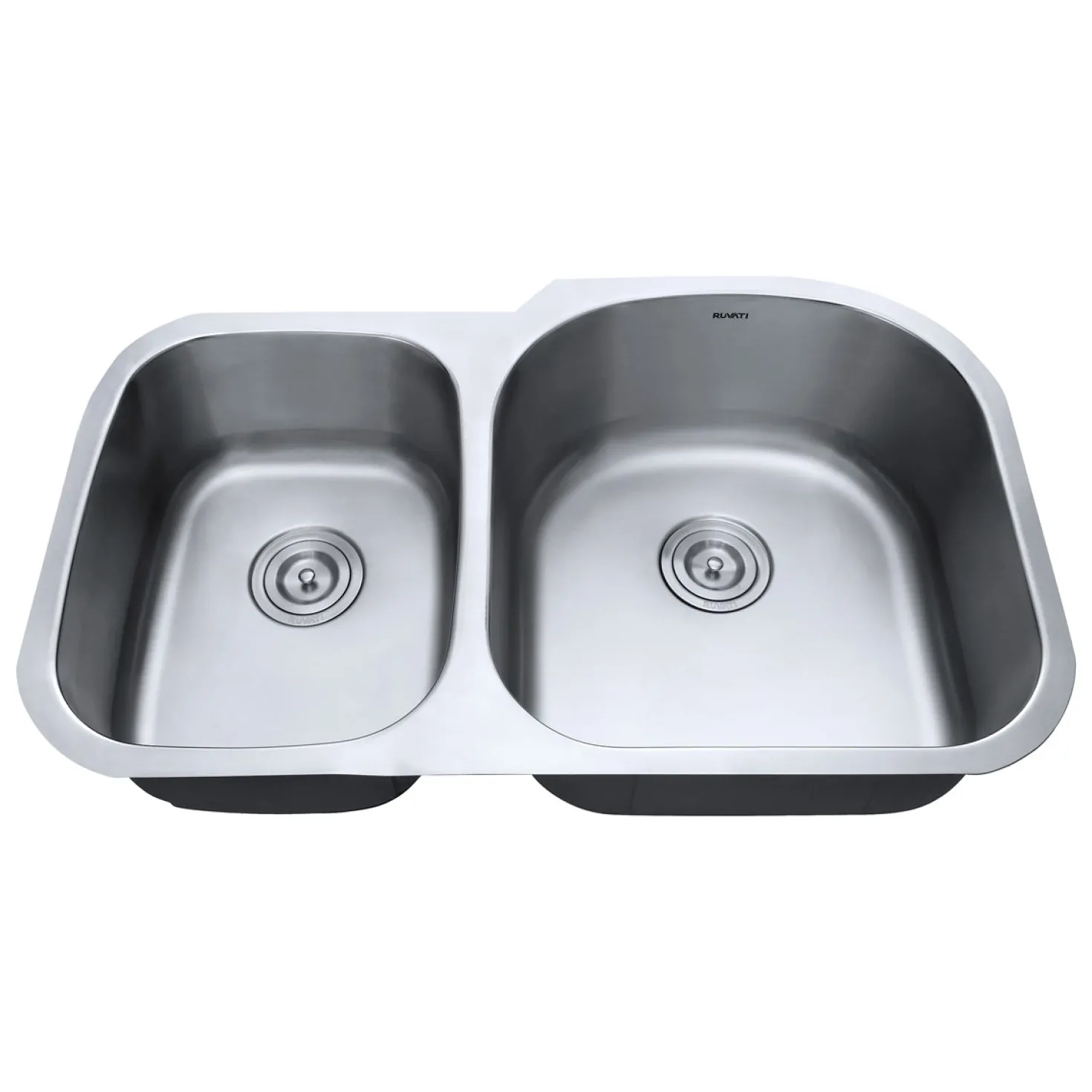 Ruvati 34" Undermount Double Bowl 16 Gauge Stainless Steel Kitchen Sink