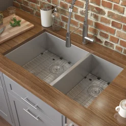 Ruvati 32" Undermount 60/40 Double Bowl Zero Radius 16 Gauge Stainless Steel Kitchen Sink