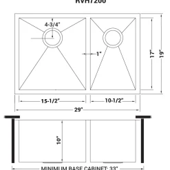 Ruvati 29" Undermount 60/40 Double Bowl Zero Radius 16 Gauge Stainless Steel Kitchen Sink
