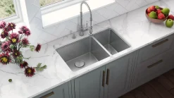 Ruvati 32" Undermount 70/30 Double Bowl 16 Gauge Stainless Steel Kitchen Sink