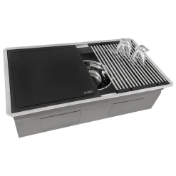 Ruvati 33" Undermount Dual-Tier Workstation Kitchen Sink