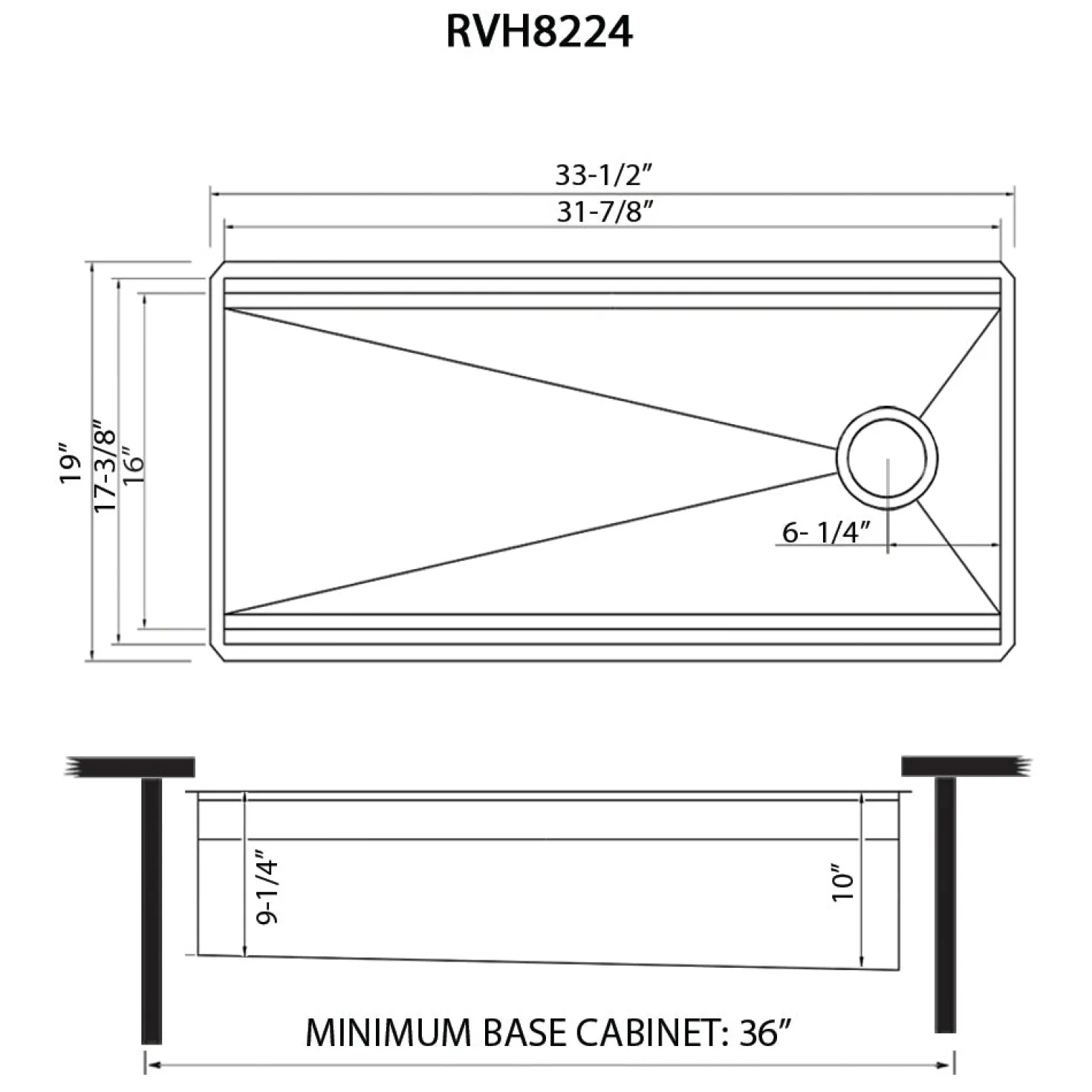 Ruvati 33" Undermount Dual-Tier Workstation Kitchen Sink