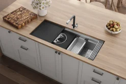 Ruvati 45" Undermount Dual-Tier Workstation Kitchen Sink
