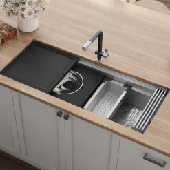 Ruvati 45" Undermount Dual-Tier Workstation Kitchen Sink