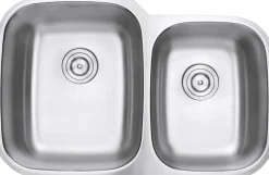 Ruvati 32" Undermount 16 Gauge Double Bowl Stainless Steel Kitchen Sink