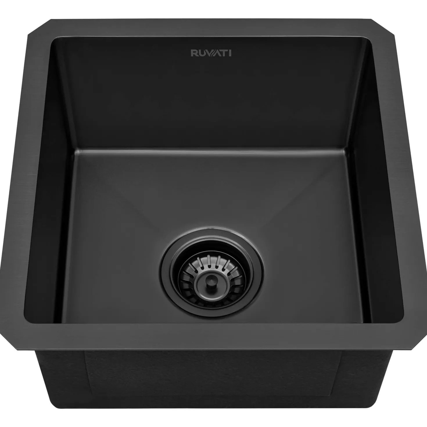 Ruvati 15" Undermount 16 Gauge Gunmetal Bar Prep Sink