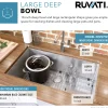 Ruvati 27" Undermount 16 Gauge Single Bowl Stainless Steel Kitchen Sink