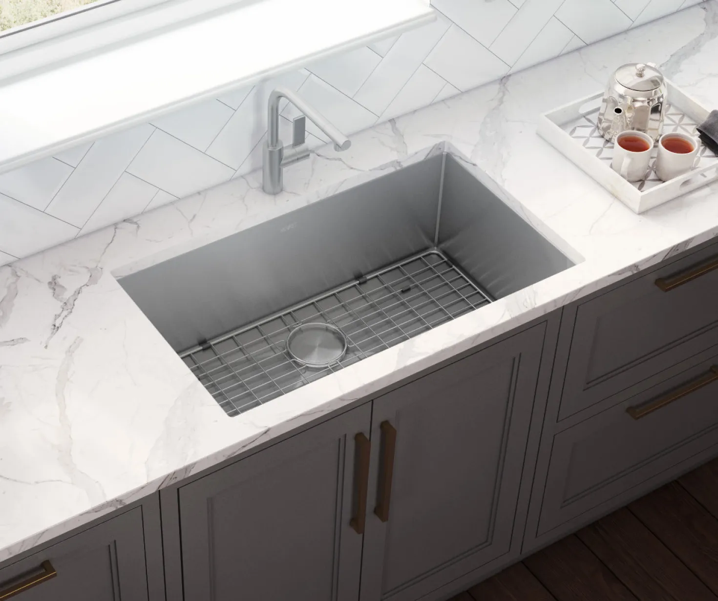 Ruvati 27" Undermount 16 Gauge Single Bowl Stainless Steel Kitchen Sink