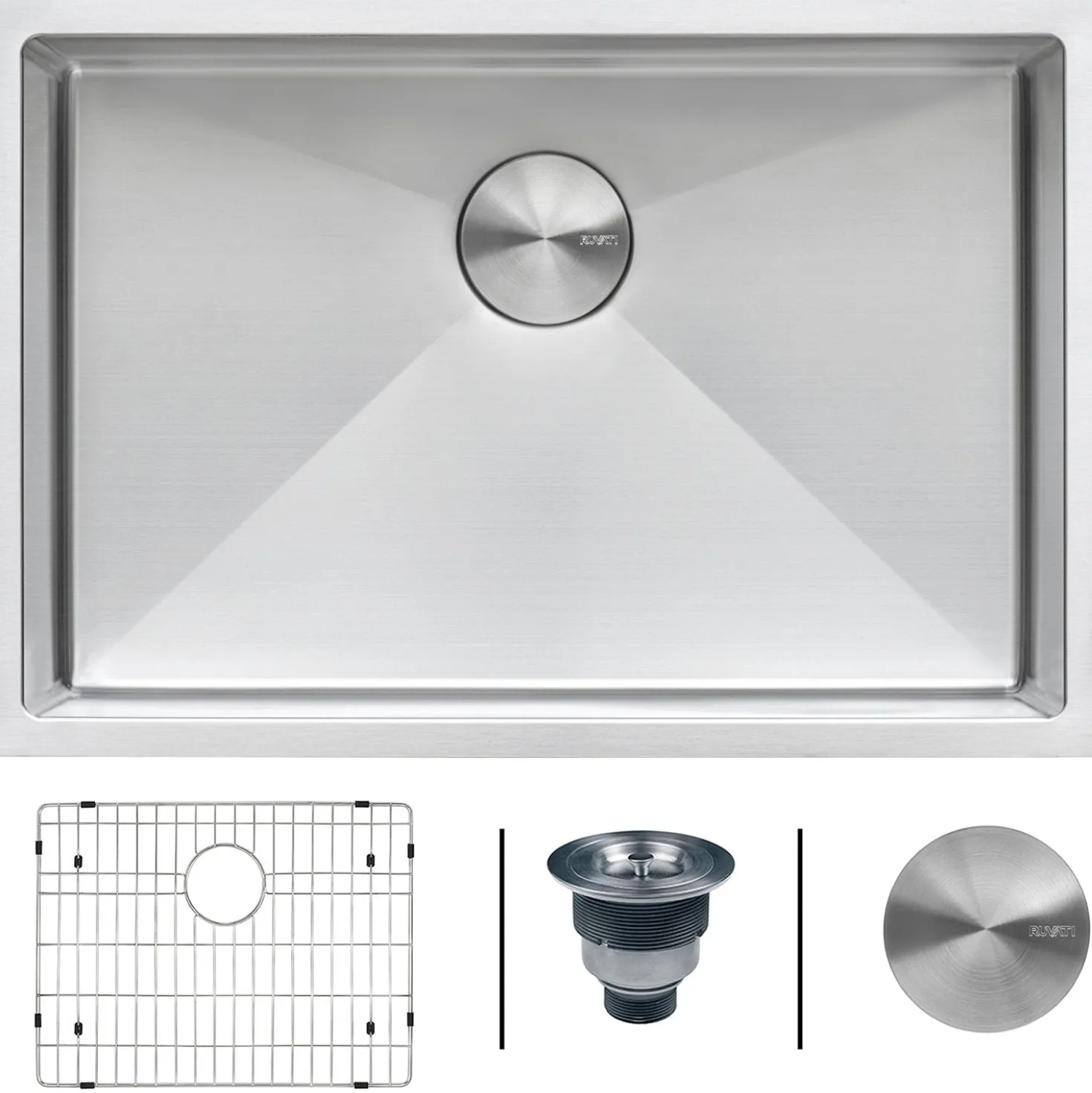 Ruvati 26" Undermount 16 Gauge Single Bowl Kitchen Sink