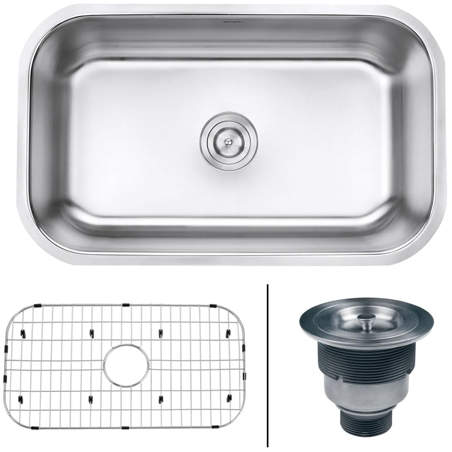 Ruvati 30" Undermount 16 Gauge Stainless Steel Single Bowl Kitchen Sink