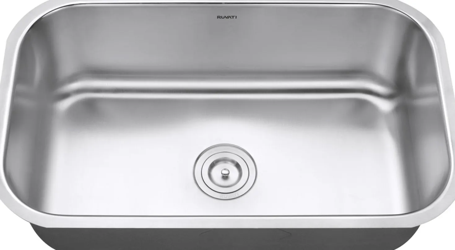 Ruvati 30" Undermount 16 Gauge Stainless Steel Single Bowl Kitchen Sink