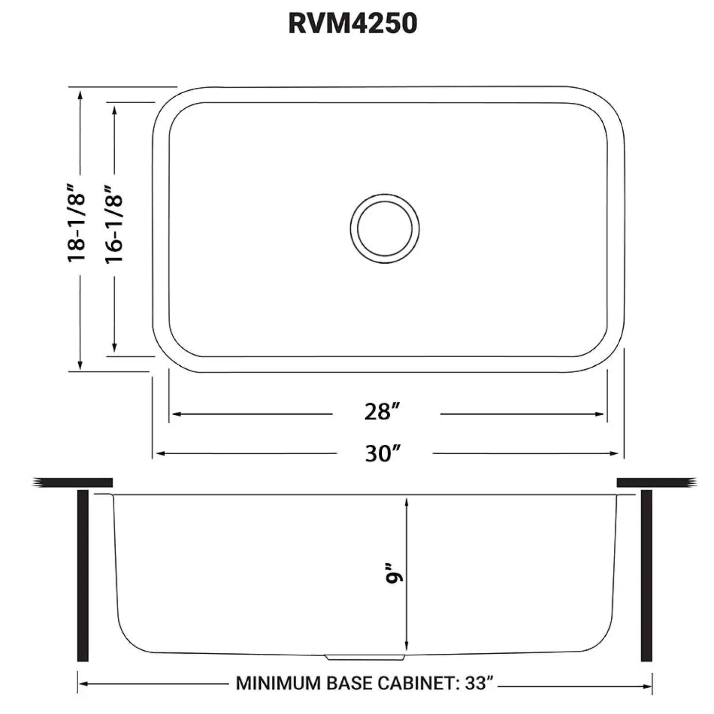 Ruvati 30" Undermount 16 Gauge Stainless Steel Single Bowl Kitchen Sink