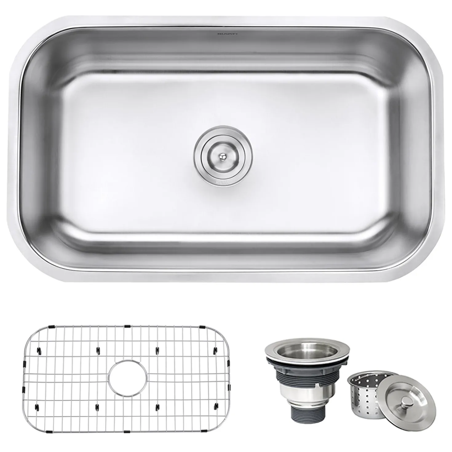 Ruvati 30" Undermount 16 Gauge Stainless Steel Single Bowl Kitchen Sink