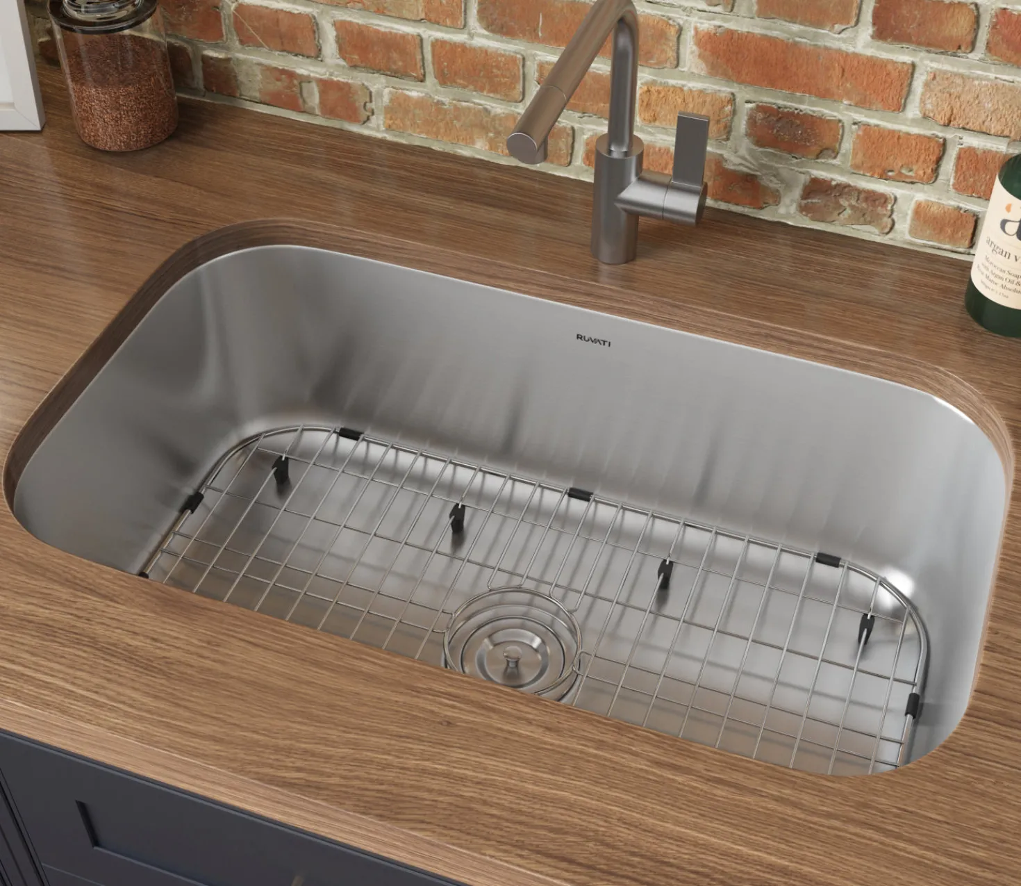 Ruvati 32" Undermount 16 Gauge Stainless Steel Single Bowl Kitchen Sink