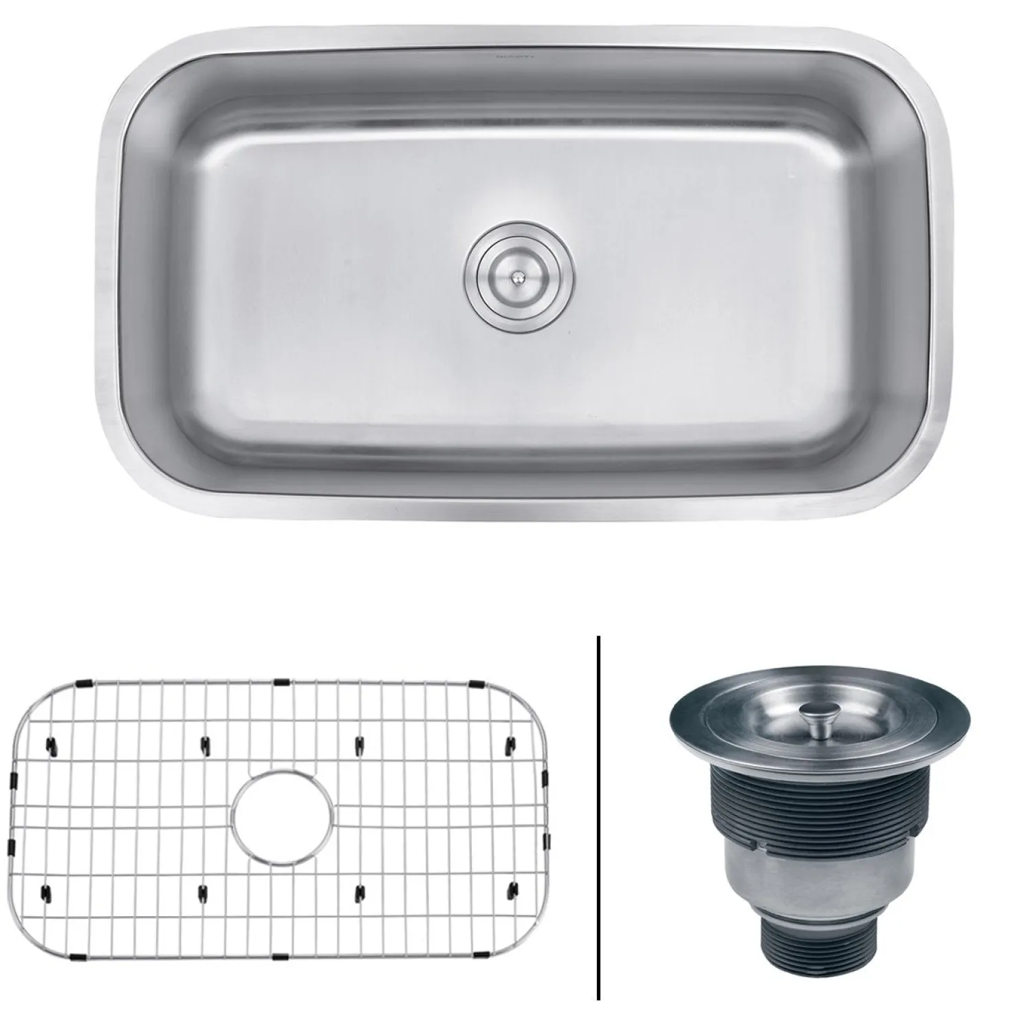 Ruvati 32" Undermount 16 Gauge Stainless Steel Single Bowl Kitchen Sink