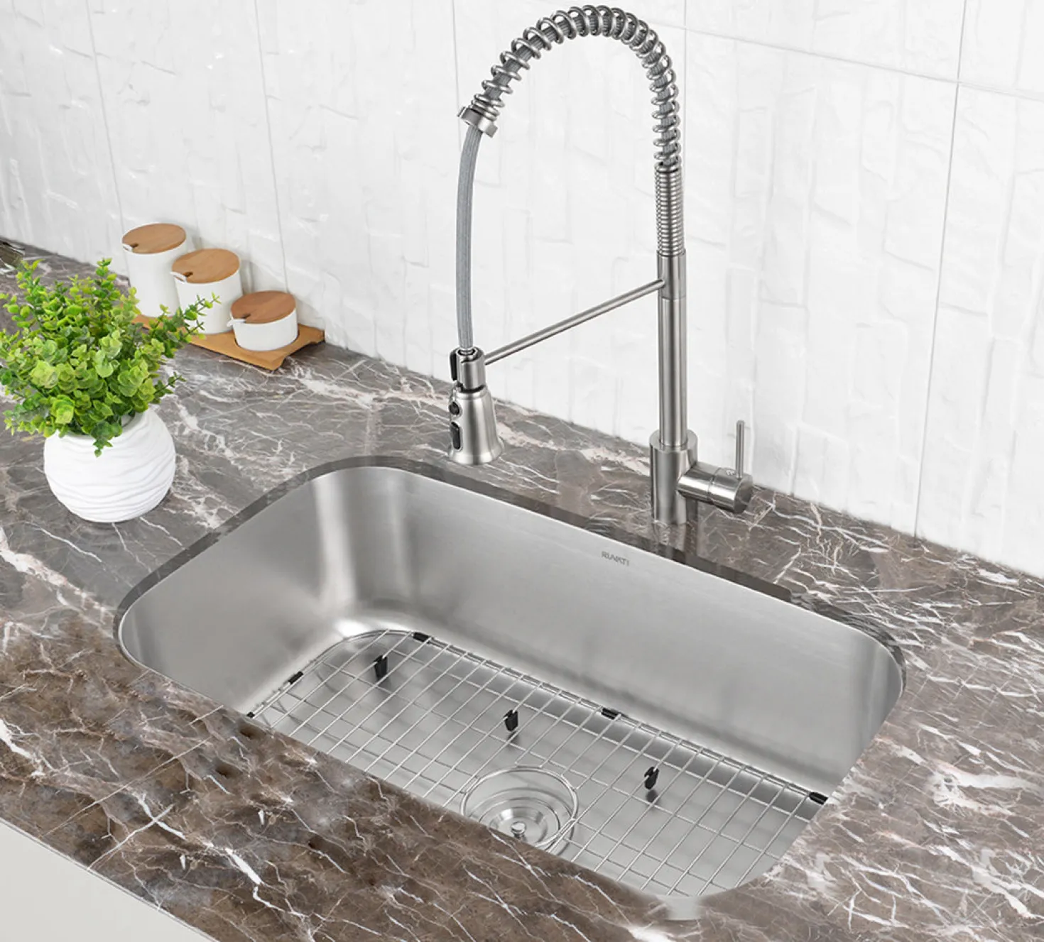 Ruvati 32" Undermount 16 Gauge Stainless Steel Single Bowl Kitchen Sink