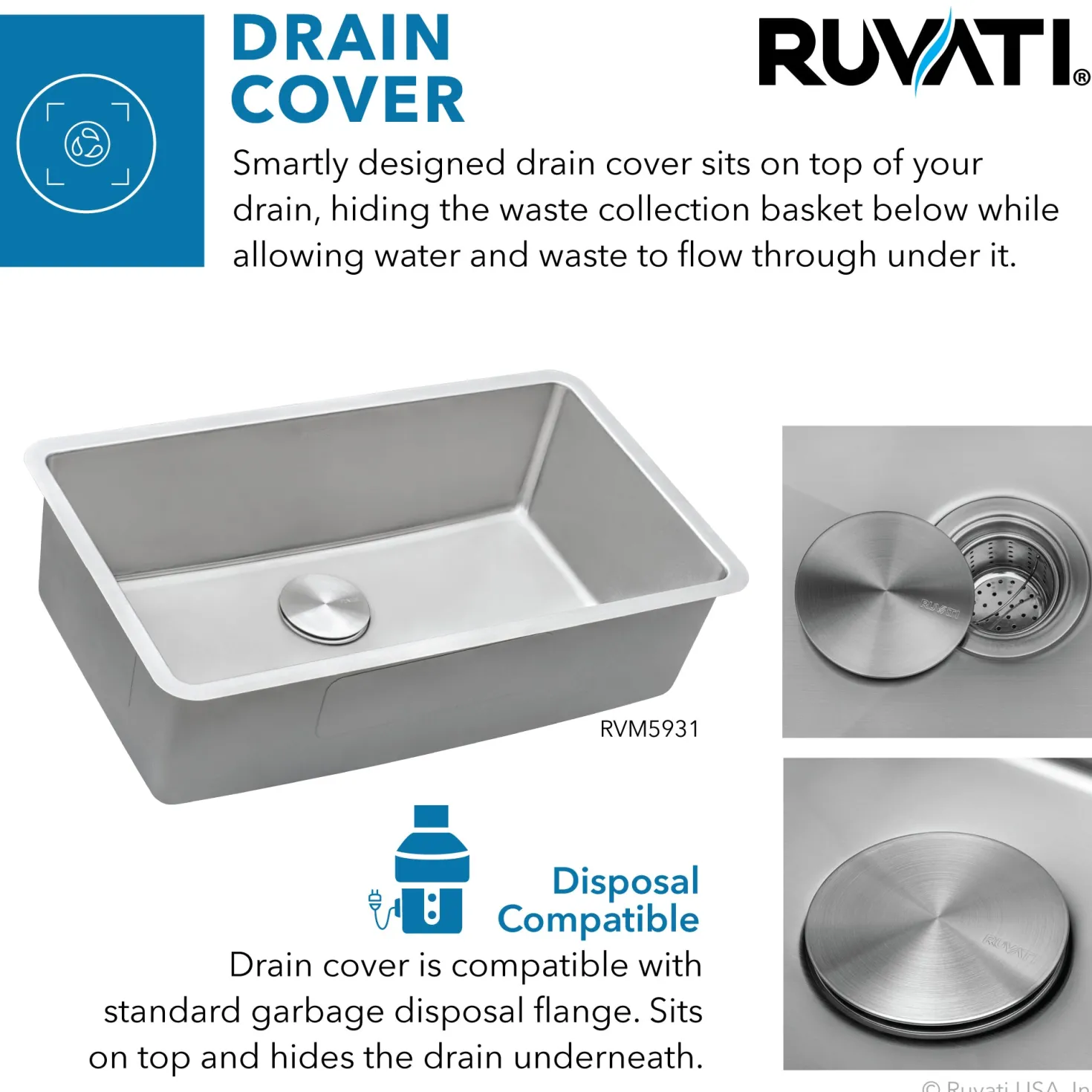 Ruvati 31" Undermount 16 Gauge Stainless Steel Kitchen Sink