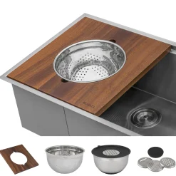 Ruvati 57" Undermount 16 Gauge Stainless Steel Workstation Sink
