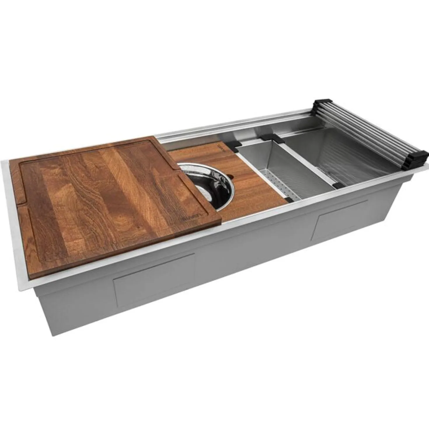 Ruvati 57" Undermount 16 Gauge Stainless Steel Workstation Sink