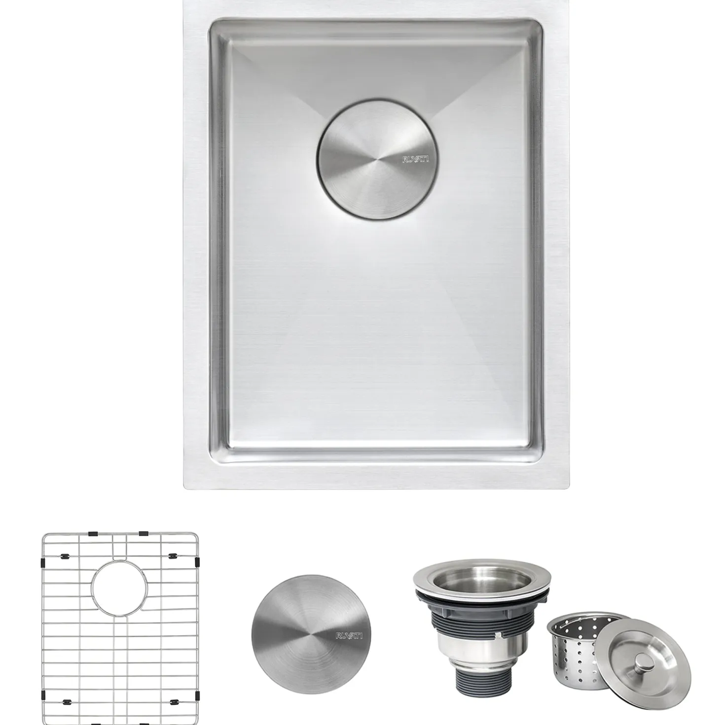 Ruvati 14" Undermount 16 Gauge Tight Radius Stainless Steel Single Bowl Bar Prep Sink
