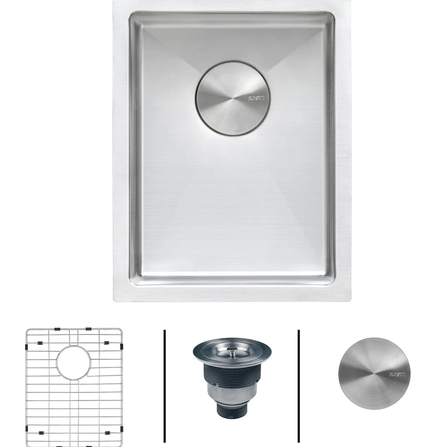 Ruvati 14" Undermount 16 Gauge Tight Radius Stainless Steel Single Bowl Bar Prep Sink