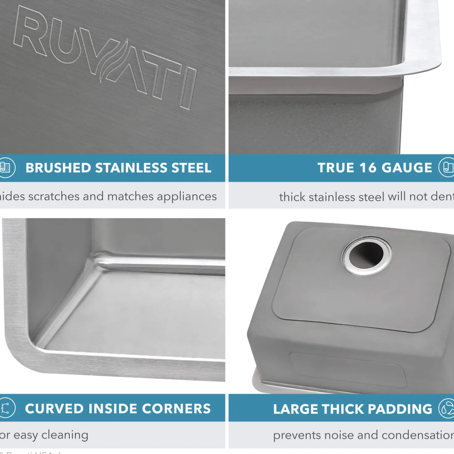 Ruvati 27" Undermount Stainless Steel Kitchen Sink