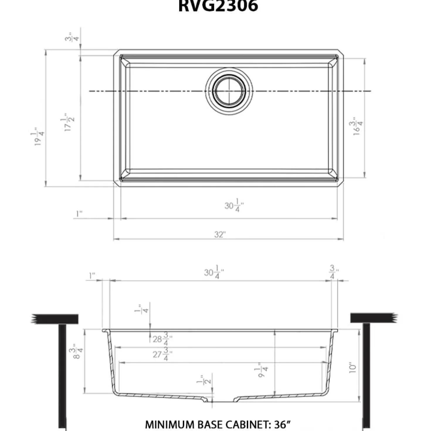 Ruvati 32" Undermount Workstation Granite Composite Kitchen Sink Urban Gray