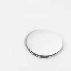 Ruvati White Ceramic Top Push Pop-up Drain for Bathroom Sinks without Overflow